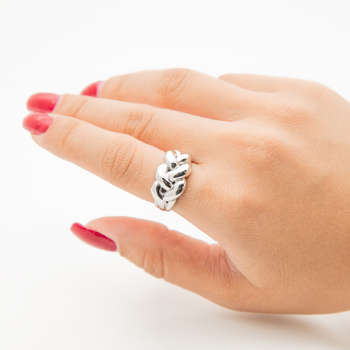 انگشترنقره زنانه طرح گیسو عیار۹۲۵